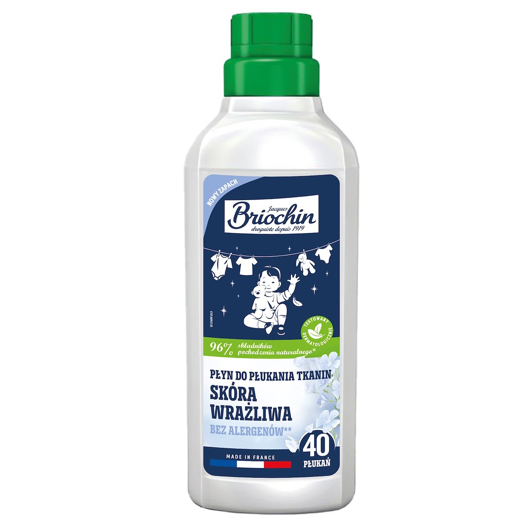 PŁYN DO ZMIĘKCZANIA TKANIN DLA SKÓRY WRAŻLIWEJ 750 ml (40 PRAŃ) - BRIOCHIN