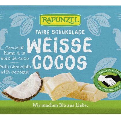 CZEKOLADA BIAŁA Z WIÓRKAMI KOKOSOWYMI BIO 100 g - RAPUNZEL