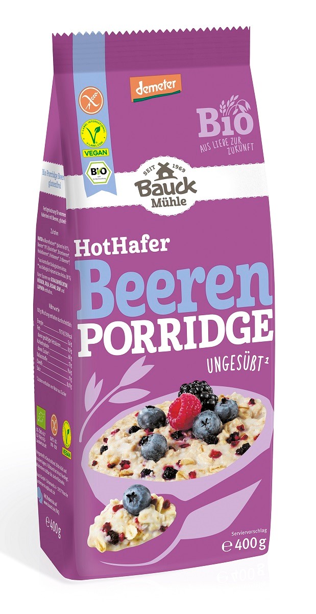 OWSIANKA Z OWOCAMI LEŚNYMI BEZ DODATKU CUKRÓW BEZGLUTENOWA DEMETER BIO 400 g - BAUCK MUHLE