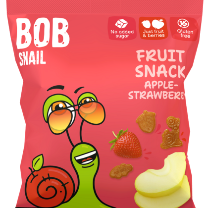 ŻELKI JABŁKO - TRUSKAWKA BEZ ŻELATYNY BEZGLUTENOWE 40 g - BOB SNAIL