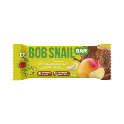 BATON JABŁKO - MANGO - ORZECHY NERKOWCA BEZ DODATKU CUKRÓW 35 g - BOB SNAIL