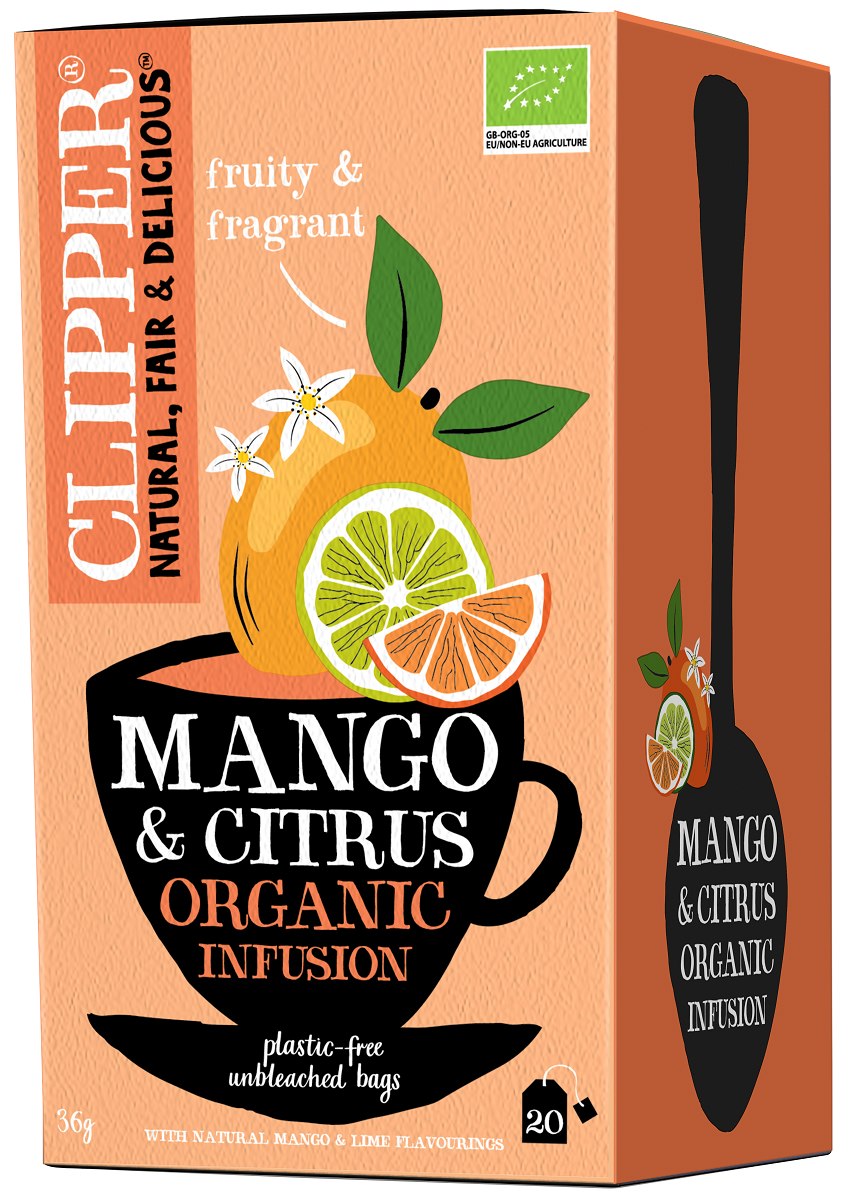 HERBATKA O SMAKU MANGO I OWOCÓW CYTRUSOWYCH BIO (20 x 1,8 g) 36 g - CLIPPER