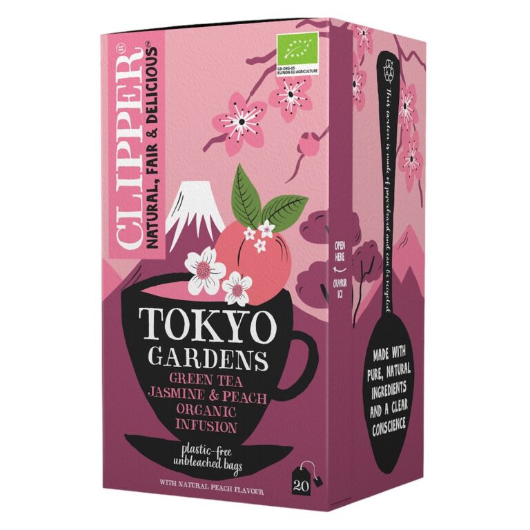 HERBATA ZIELONA JAŚMINOWA O SMAKU BRZOSKWINIOWYM (TOKYO GARDENS) BIO (20 x 2 g) 40 g - CLIPPER