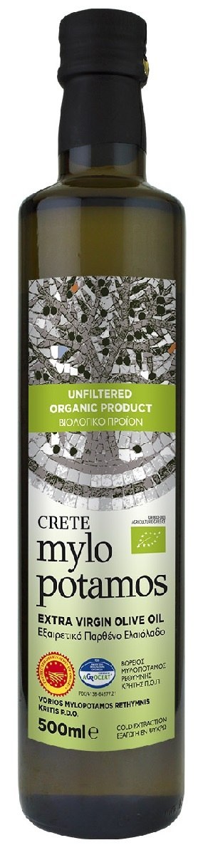 OLIWA Z OLIWEK EXTRA VIRGIN NIEFILTROWANA PDO KRETA BIO 500 ml - MYLOPOTAMOS