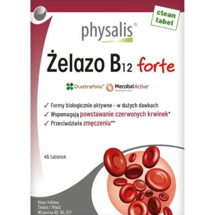 ŻELAZO + WITAMINA B12 FORTE 45 TABLETEK - PHYSALIS