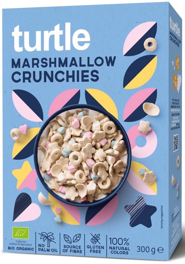 CHRUPKI ZBOŻOWE Z PIANKAMI MARSHMALLOW BEZGLUTENOWE BIO 300 g - TURTLE