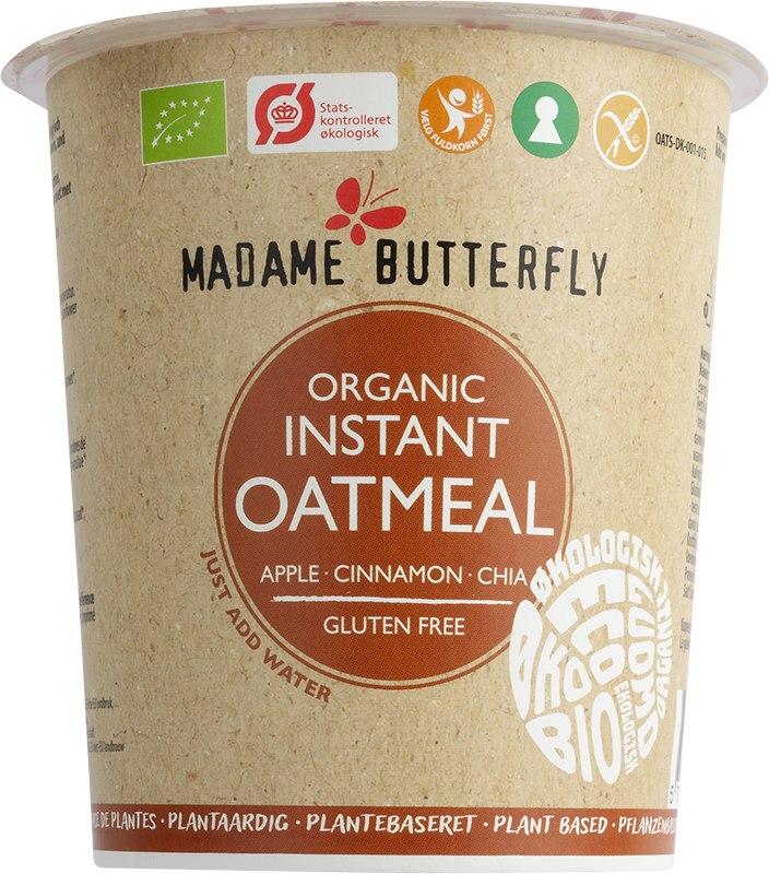 OWSIANKA BŁYSKAWICZNA JABŁKO - CYNAMON - CHIA BEZGLUTENOWA BIO 55 g - MADAME BUTTERFLY