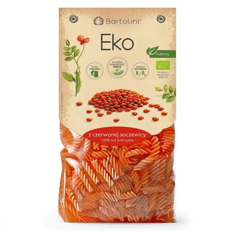 MAKARON PROTEINOWY (Z SOCZEWICY CZERWONEJ) ŚWIDERKI BIO 250 g - BARTOLINI