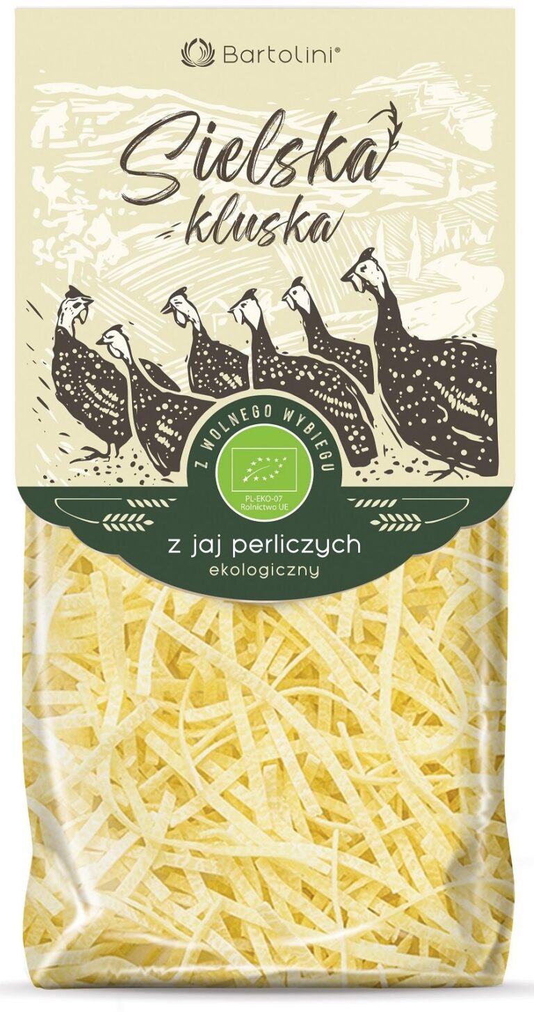 MAKARON (Z JAJAMI PERLICZYMI SEMOLINOWY) KRAJANKA BIO 250 g - BARTOLINI (SIELSKA KLUSKA)