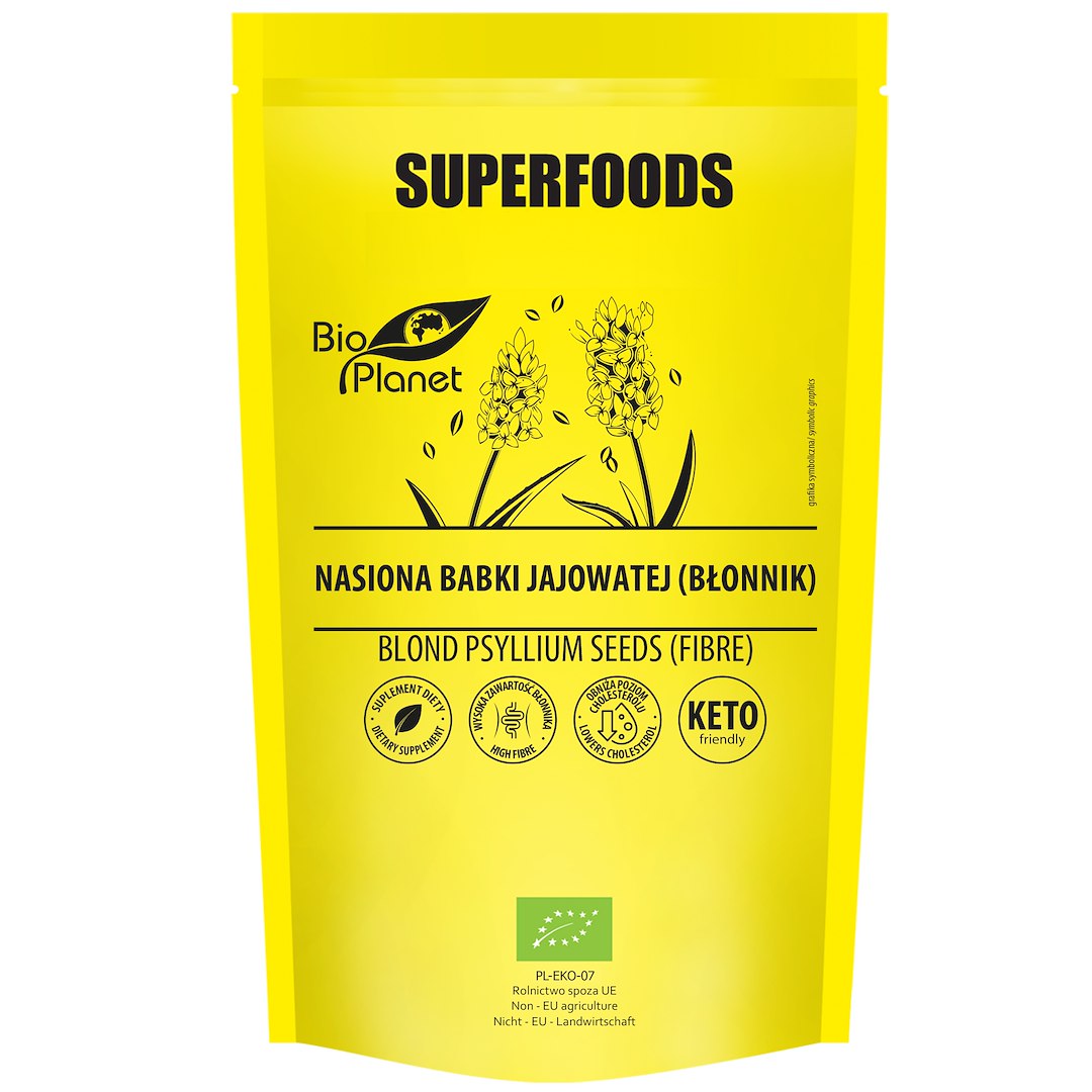 NASIONA BABKI JAJOWATEJ (BŁONNIK) BIO 250 g - BIO PLANET SUPERFOODS