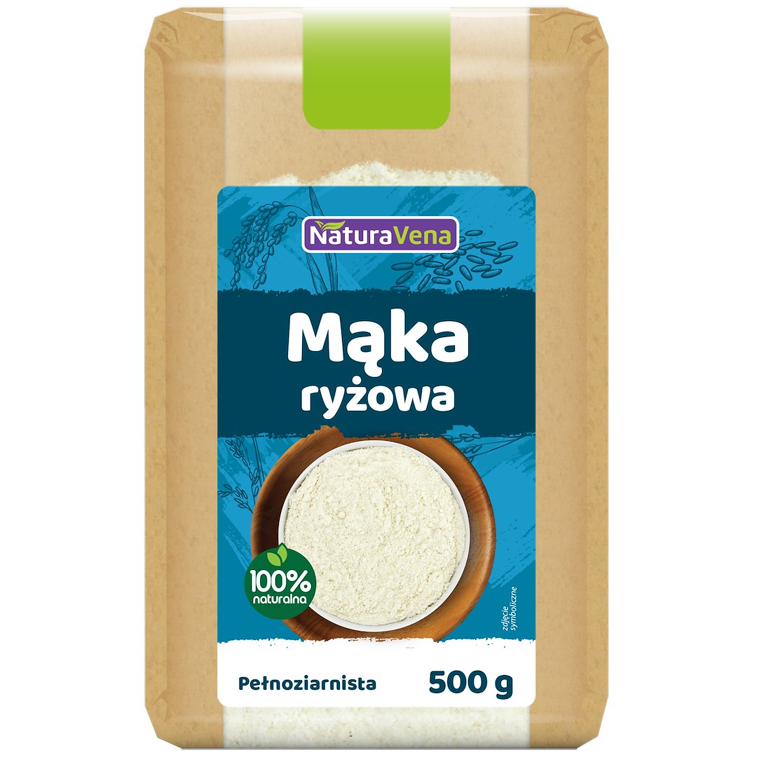MĄKA RYŻOWA PEŁNOZIARNISTA BEZGLUTENOWA 500 g - NATURAVENA