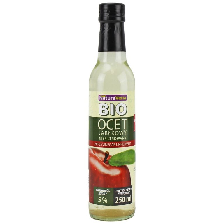 OCET JABŁKOWY 5 % NIEFILTROWANY  BIO 250 ml - NATURAVENA