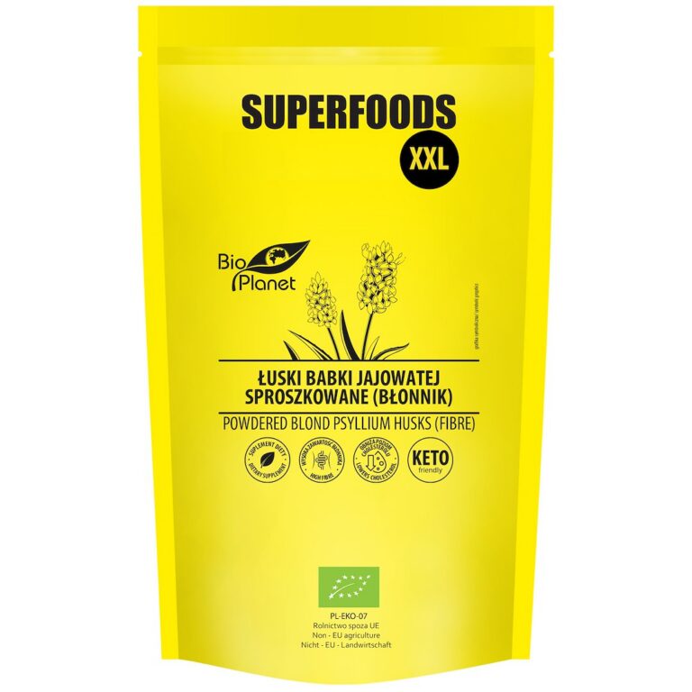 ŁUSKI BABKI JAJOWATEJ SPROSZKOWANE (BŁONNIK) BIO 600 g - BIO PLANET SUPERFOODS