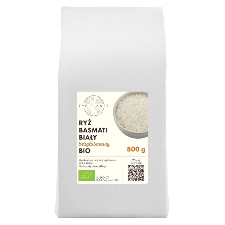 RYŻ BASMATI BIAŁY BEZGLUTENOWY BIO 800 g - THE PLANET
