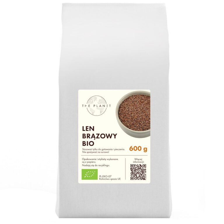 LEN BRĄZOWY (SIEMIĘ LNIANE) BIO 600 g - THE PLANET