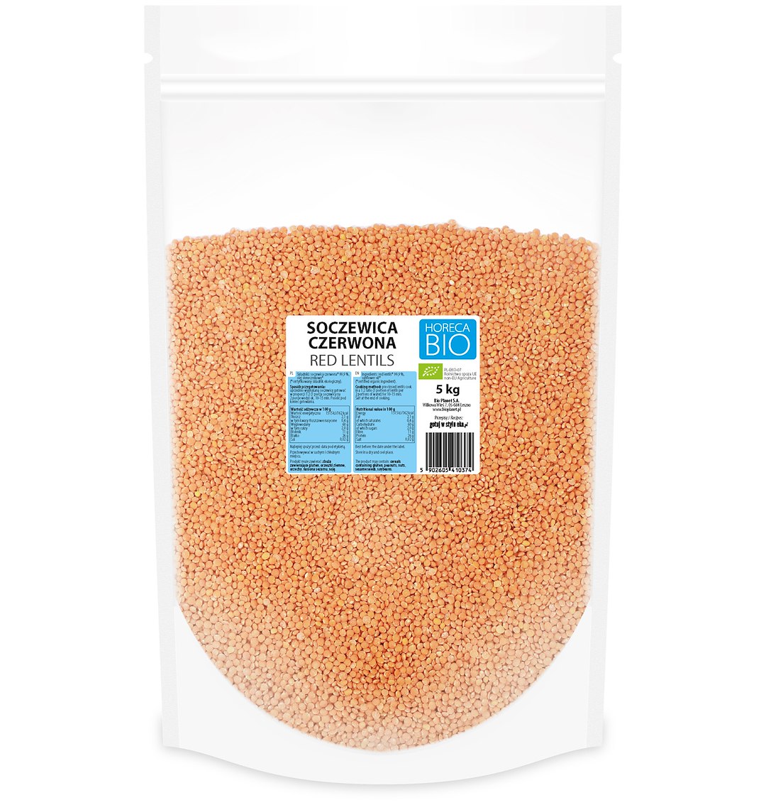 SOCZEWICA CZERWONA BIO 5 kg - HORECA (BIO PLANET)