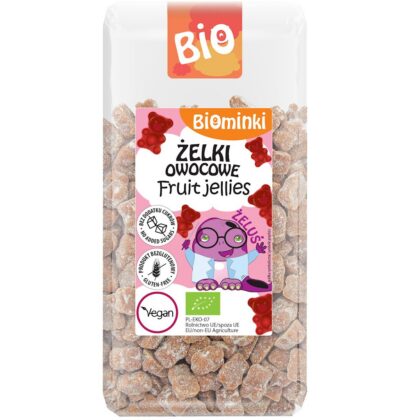 ŻELKI OWOCOWE BEZ DODATKU CUKRÓW BEZGLUTENOWE BIO 400 g - BIOMINKI