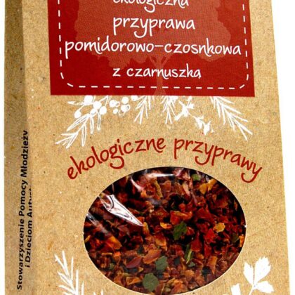 PRZYPRAWA POMIDOROWO - CZOSNKOWA Z CZARNUSZKĄ BIO 40 g - DARY NATURY