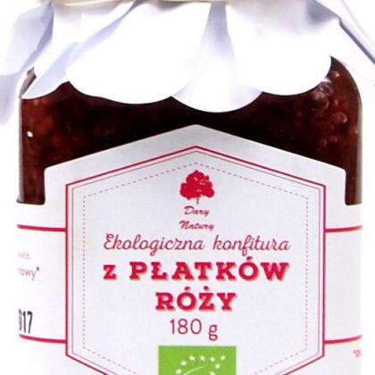 KONFITURA Z PŁATKÓW RÓŻY BIO 180 g - DARY NATURY