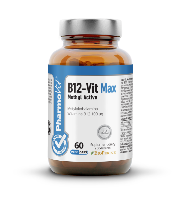 WITAMINA B12 (100 mcg) BEZGLUTENOWA 60 KAPSUŁEK - PHARMOVIT (CLEAN LABEL)