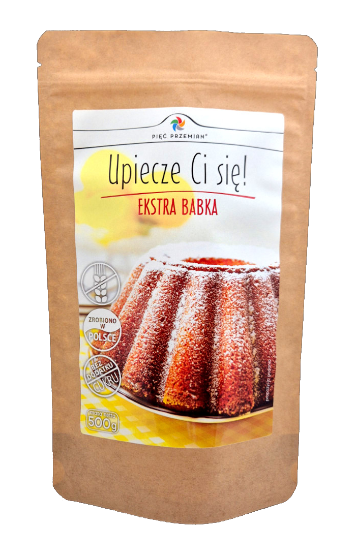 MIESZANKA DO WYPIEKU BABKI BEZ DODATKU CUKRÓW BEZGLUTENOWA 500 g - PIĘĆ PRZEMIAN