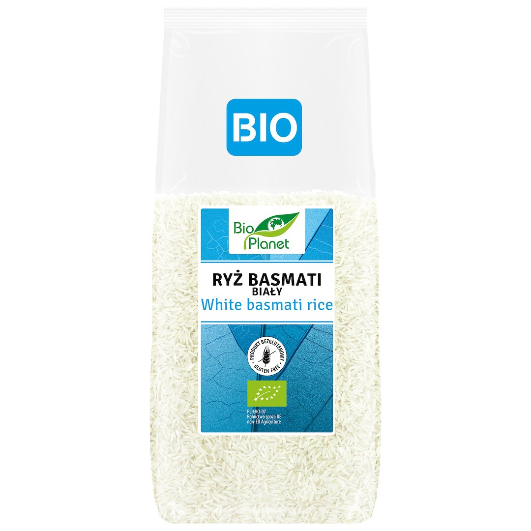 RYŻ BASMATI BIAŁY BEZGLUTENOWY BIO 1 kg - BIO PLANET