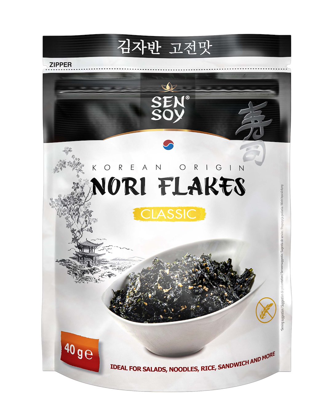 PŁATKI NORI KLASYCZNE BEZGLUTENOWE 40 g - SEN SOY