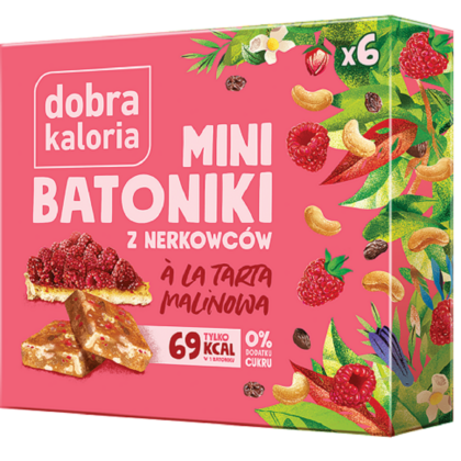 BATONIKI MINI Z NERKOWCÓW A'LA TARTA MALINOWA (6 x 17 g) 102 g - DOBRA KALORIA