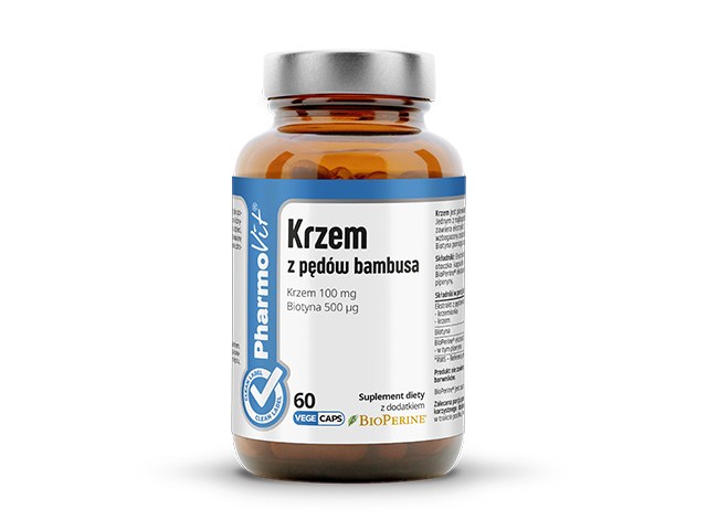 KRZEM ORGANICZNY Z PĘDÓW BAMBUSA Z BIOTYNĄ BEZGLUTENOWY 60 KAPSUŁEK - PHARMOVIT (CLEAN LABEL)