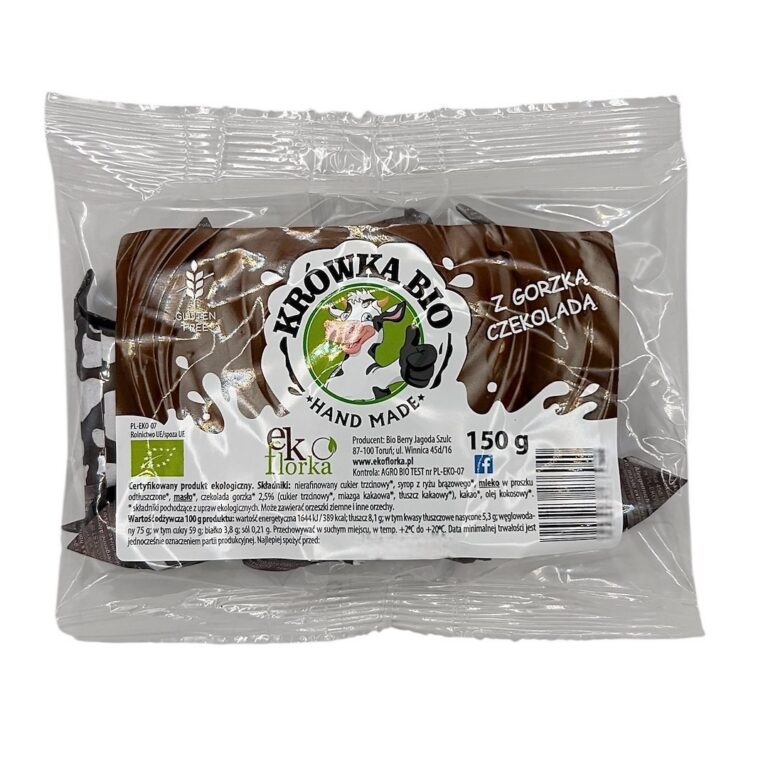 KRÓWKI Z CZEKOLADĄ GORZKĄ BEZGLUTENOWE BIO 150 g - EKOFLORKA