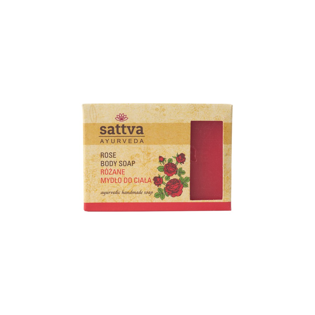 MYDŁO W KOSTCE DO CIAŁA RÓŻA 125 g - SATTVA (AYURVEDA)