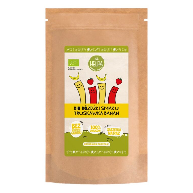 RÓŻDŻKI SMAKU MIX TRUSKAWKA - BANAN (LIOFILIZOWANE OWOCE) BIO (10 x 2 g) 20 g - HELPA