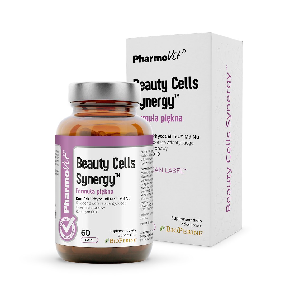 KAPSUŁKI NA PIĘKNY WYGLĄD (BEAUTY CELLS SYNERGY) BEZGLUTENOWE 60 szt. - PHARMOVIT (CLEAN LABEL)