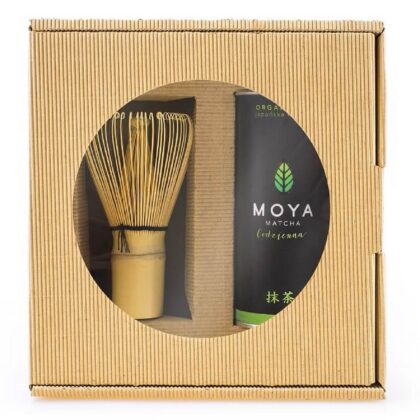 ZESTAW HERBATA ZIELONA MATCHA CODZIENNA JAPOŃSKA BIO 30 g & MIOTEŁKA BAMBUSOWA CHASEN - MOYA MATCHA