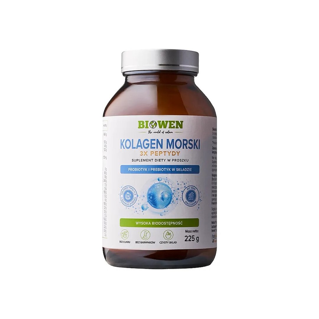 KOLAGEN RYBI 3 x PEPTYDY W PROSZKU 225 g - BIOWEN