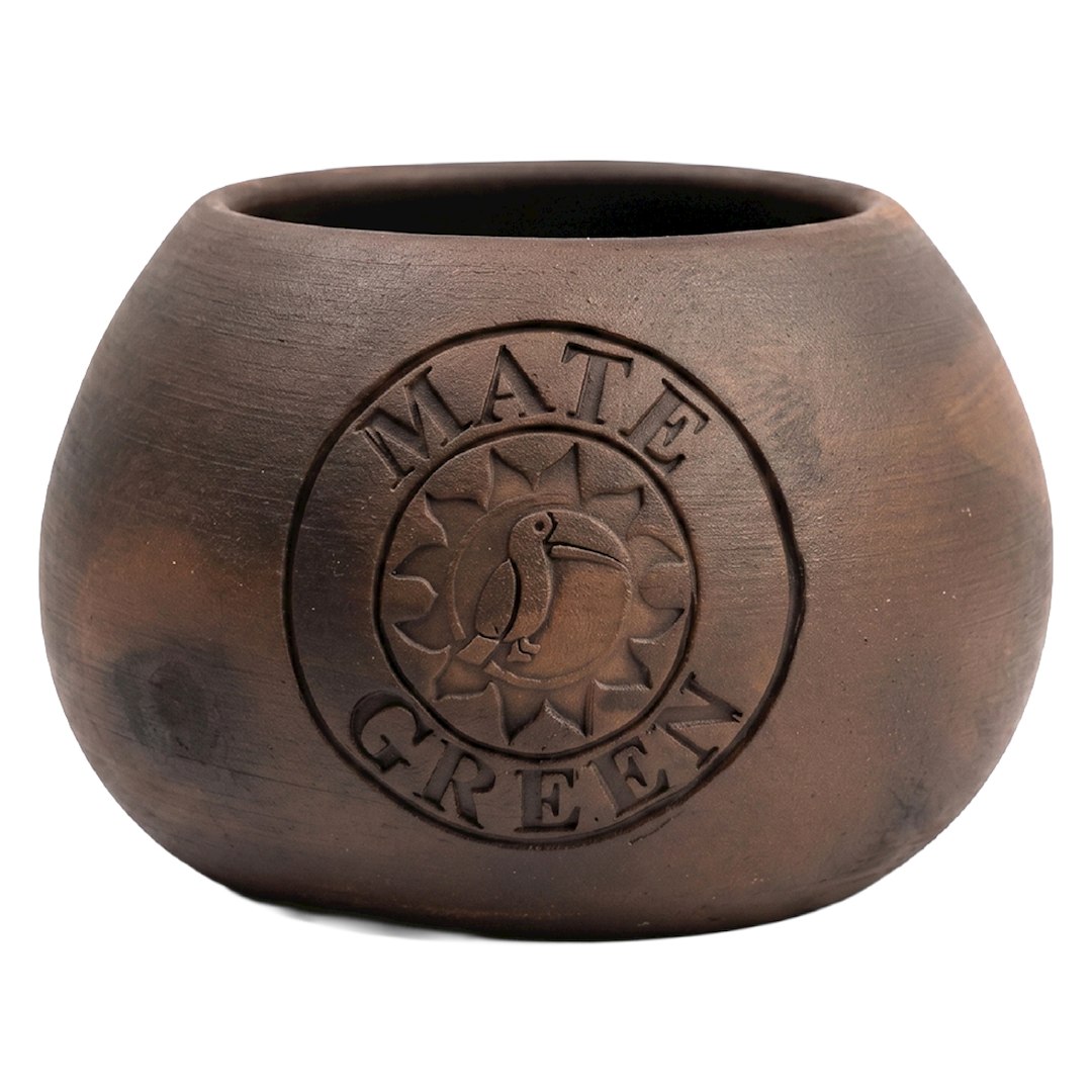 MATERO Z CERAMIKI MLEKOWANEJ HAND MADE - YERBA MATE GREEN