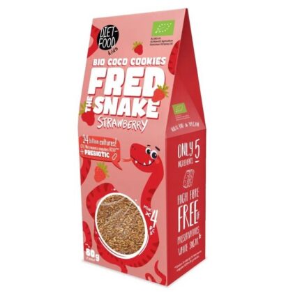 CIASTKA BŁONNIKOWE KOKOSOWE Z TRUSKAWKAMI BIO 80 g - DIET-FOOD (KIDS)