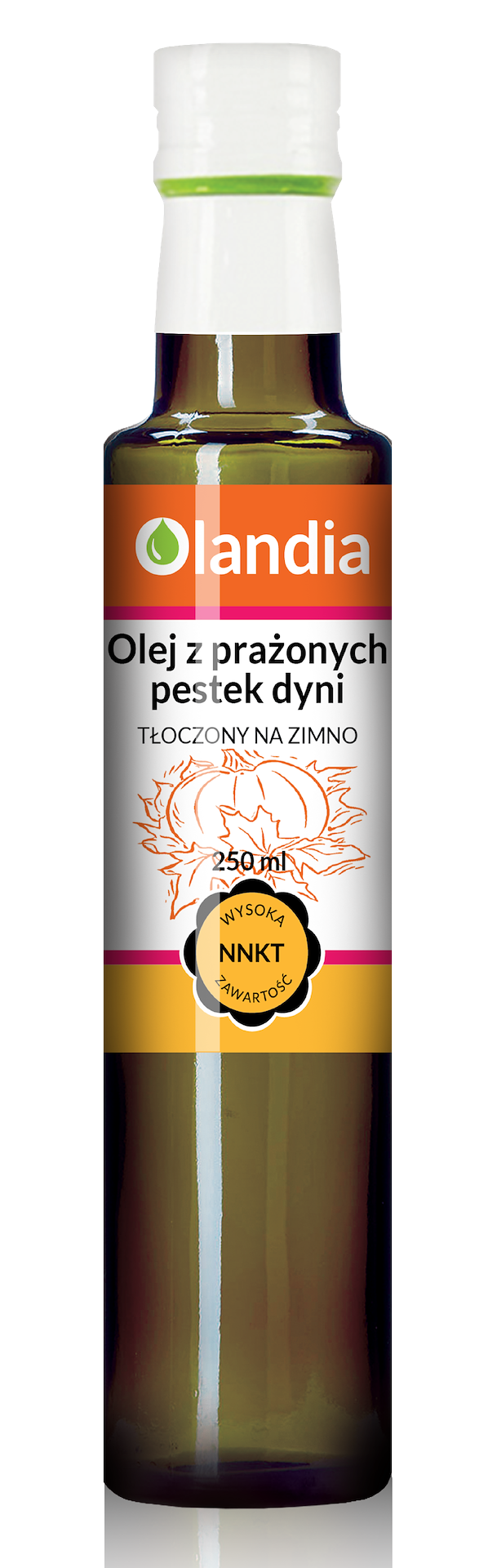 OLEJ Z PESTEK DYNI (Z PRAŻONYCH PESTEK) TŁOCZONY NA ZIMNO 250 ml - OLANDIA