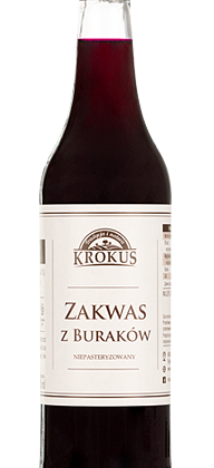 ZAKWAS Z BURAKÓW NIEPASTERYZOWANY BEZGLUTENOWY 500 ml - KROKUS