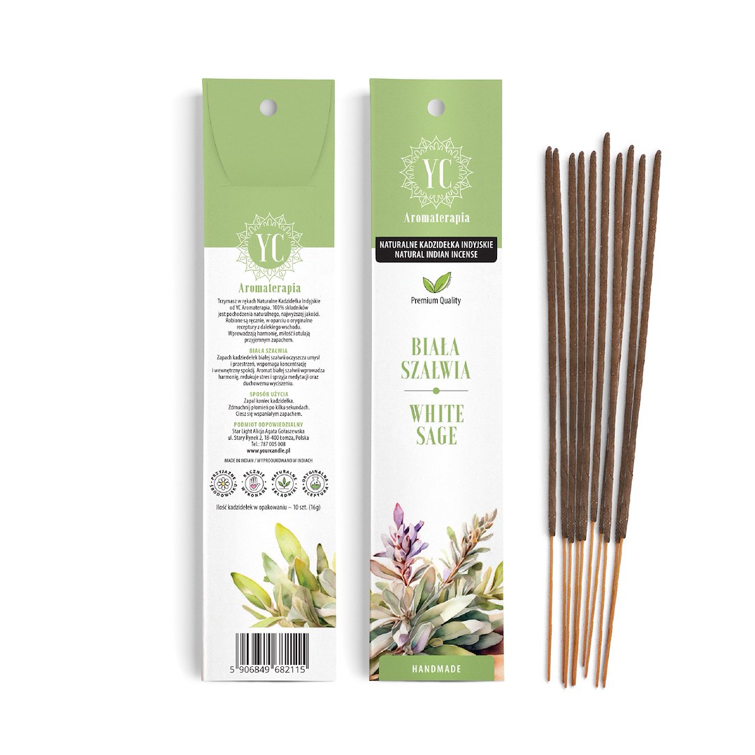 KADZIDEŁKA INDYJSKIE BIAŁA SZAŁWIA (10 szt.) 16 g - YOUR CANDLE