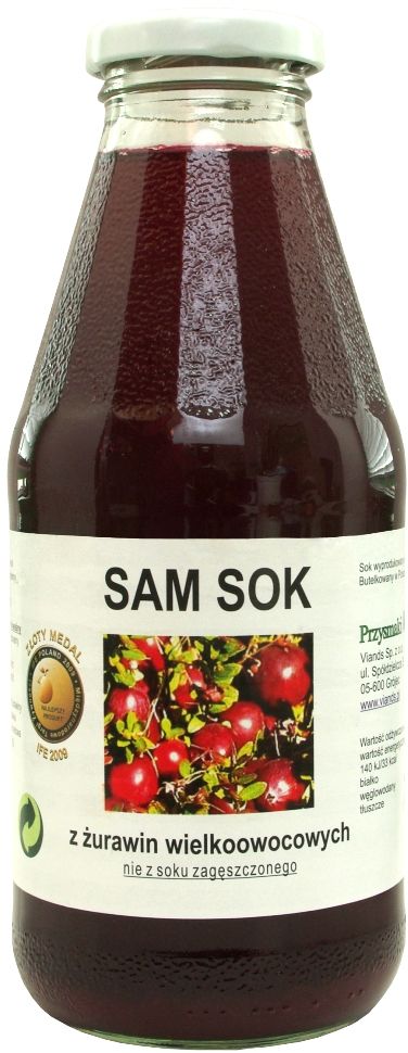 SOK Z ŻURAWINY WIELKOOWOCOWEJ NFC 500 ml - VIANDS (SAM SOK)