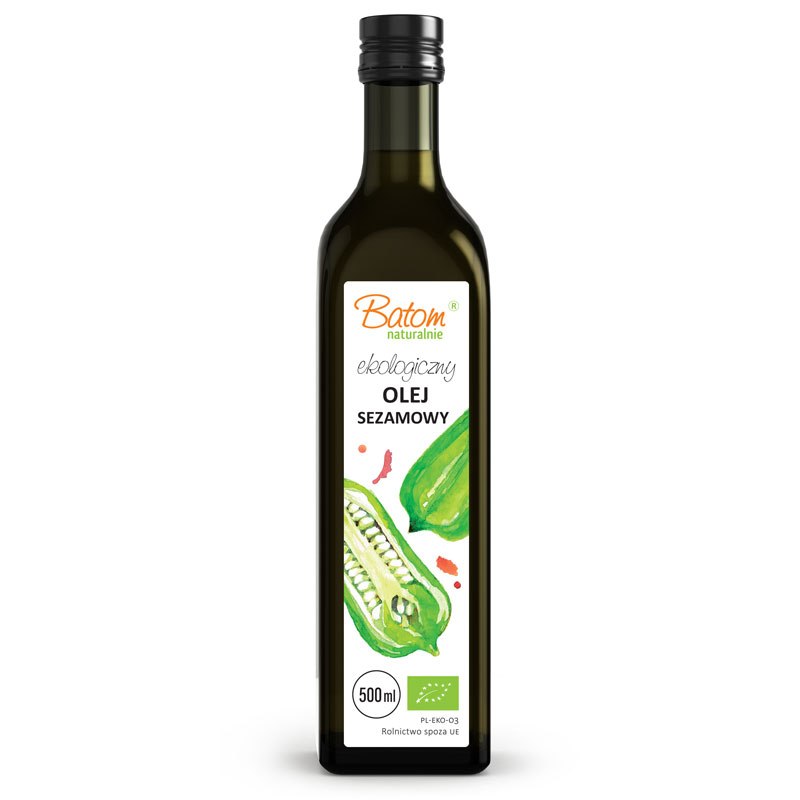 OLEJ SEZAMOWY TŁOCZONY NA ZIMNO BIO 500 ml - BATOM
