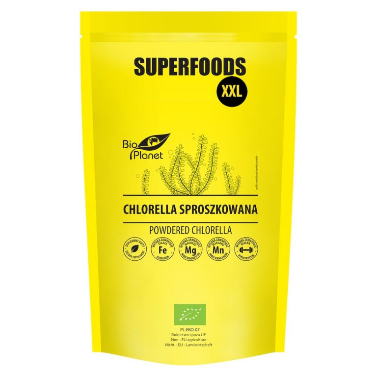 CHLORELLA SPROSZKOWANA BIO 600 g - BIO PLANET SUPERFOODS