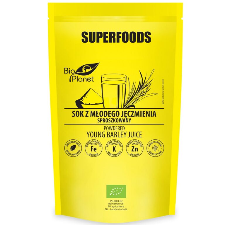 SOK Z MŁODEGO JĘCZMIENIA SPROSZKOWANY BIO 150 g - BIO PLANET SUPERFOODS