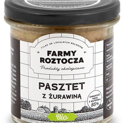 PASZTET DROBIOWO - WIEPRZOWY Z ŻURAWINĄ BIO 180 g (SŁOIK) - FARMY ROZTOCZA