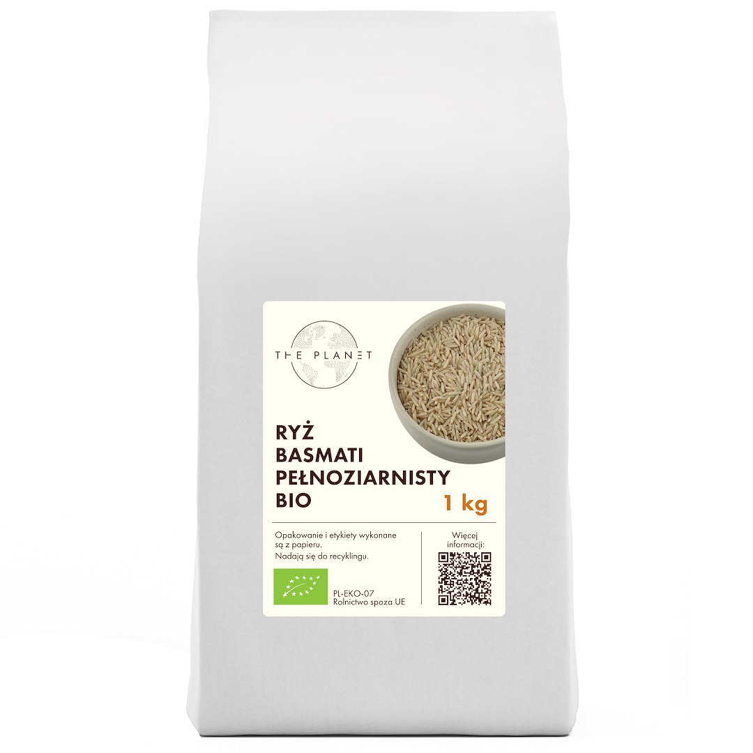 RYŻ BASMATI PEŁNOZIARNISTY BIO 1 kg - THE PLANET
