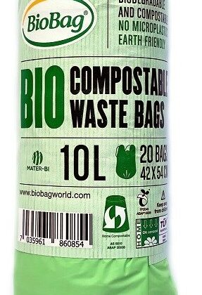 WORKI NA ODPADY BIO I ZMIESZANE 10 L 20 szt. (KOMPOSTOWALNE I BIODEGRADOWALNE) - BIOBAG