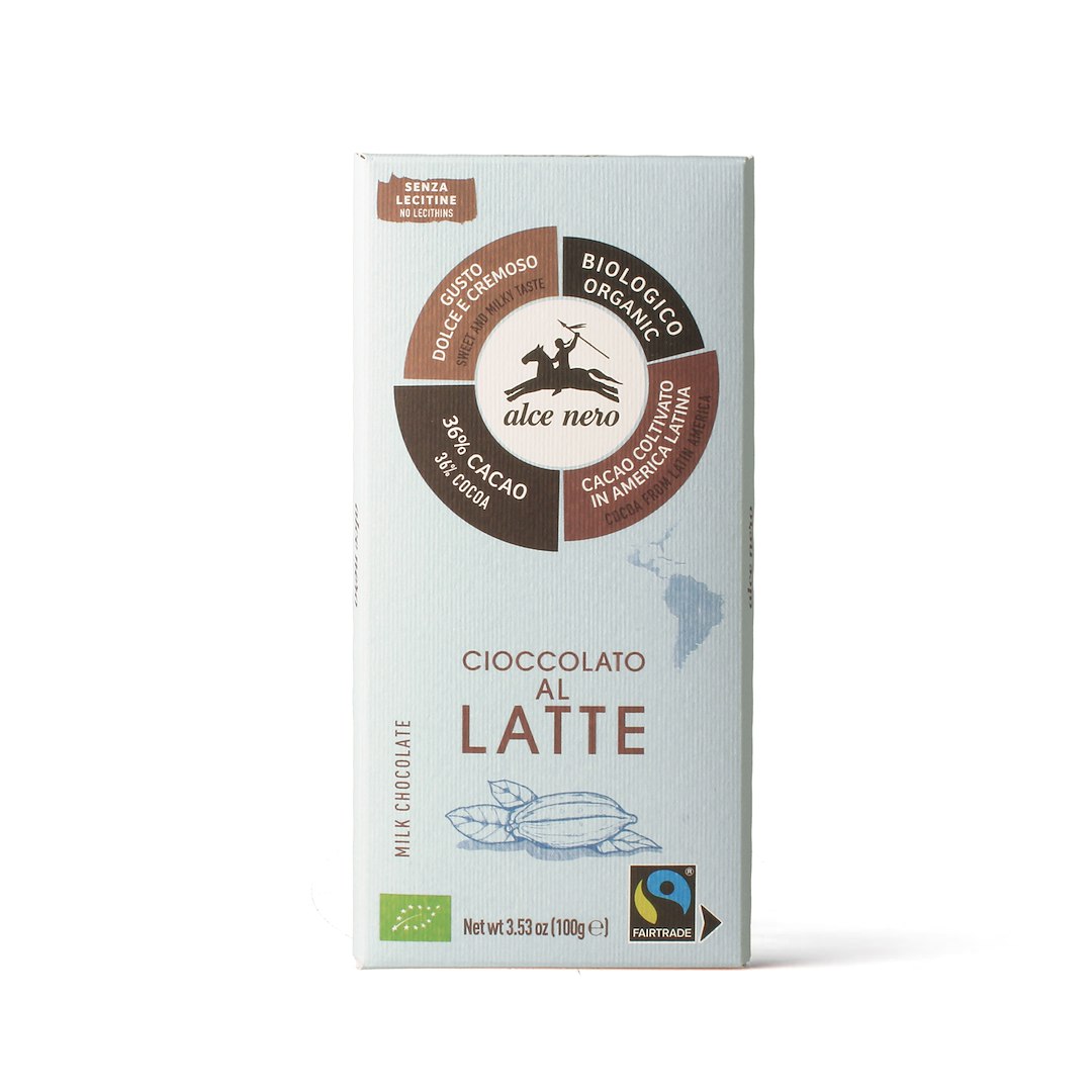 CZEKOLADA MLECZNA FAIR TRADE BIO 100 g - ALCE NERO
