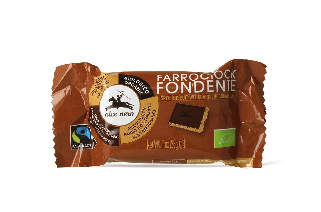 HERBATNIKI ORKISZOWE Z CZEKOLADĄ GORZKĄ FAIR TRADE BIO 28 g - ALCE NERO