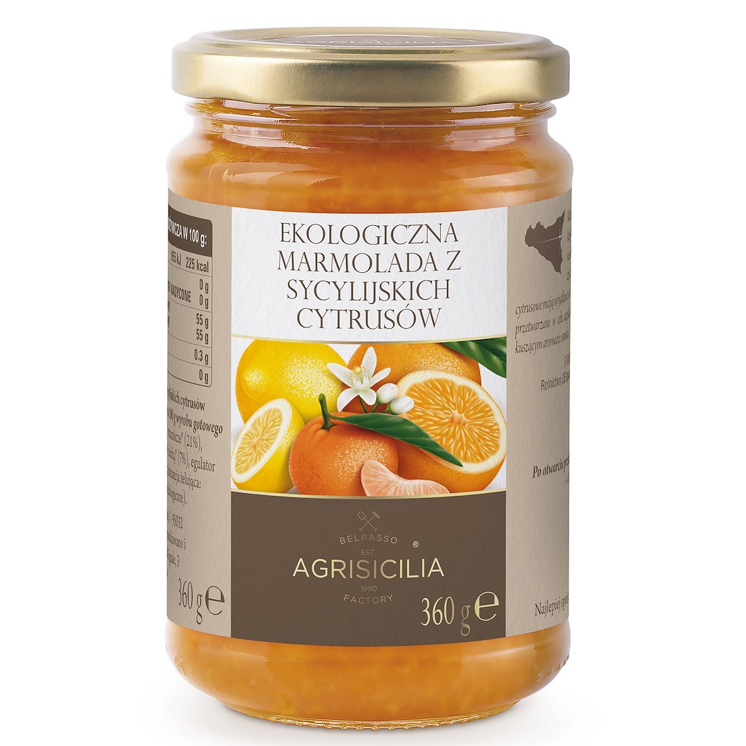 MARMOLADA Z CYTRUSÓW SYCYLIJSKICH BIO 360 g - AGRISICILIA